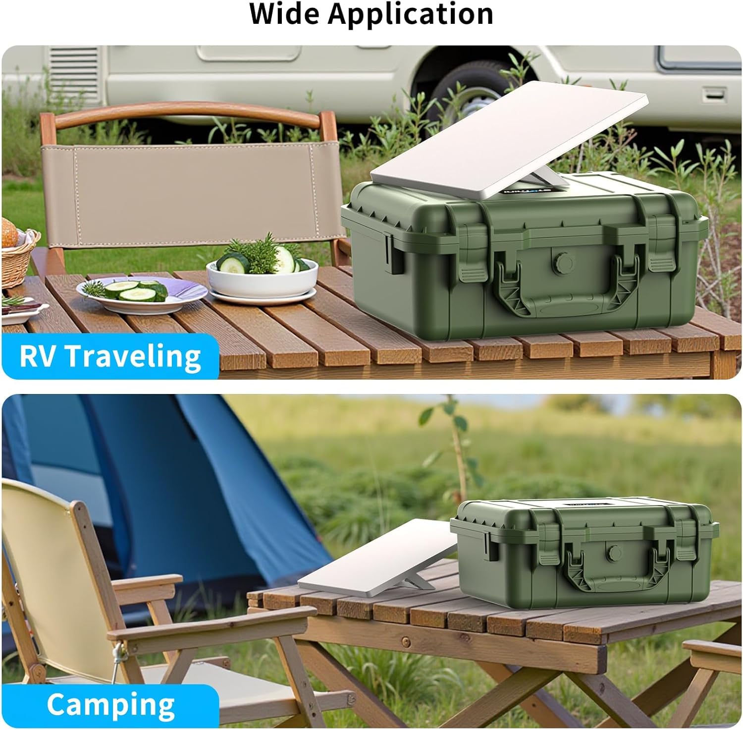 Starlink Mini Case – Starlink Mini étui de protection étanche portable pour voyage en polypropylène avec mousse prédécoupée pour Starlink Dishy, vert, Voyage