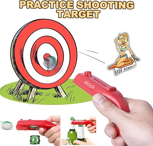 Miniatura 2 de Beer Bottle Opener, DOPI Cap Gun Bottle Opener, Creative Funny Launcher Shooter Beer Cap Bottle Opener Funny Shoots for Drinking Game Family Party