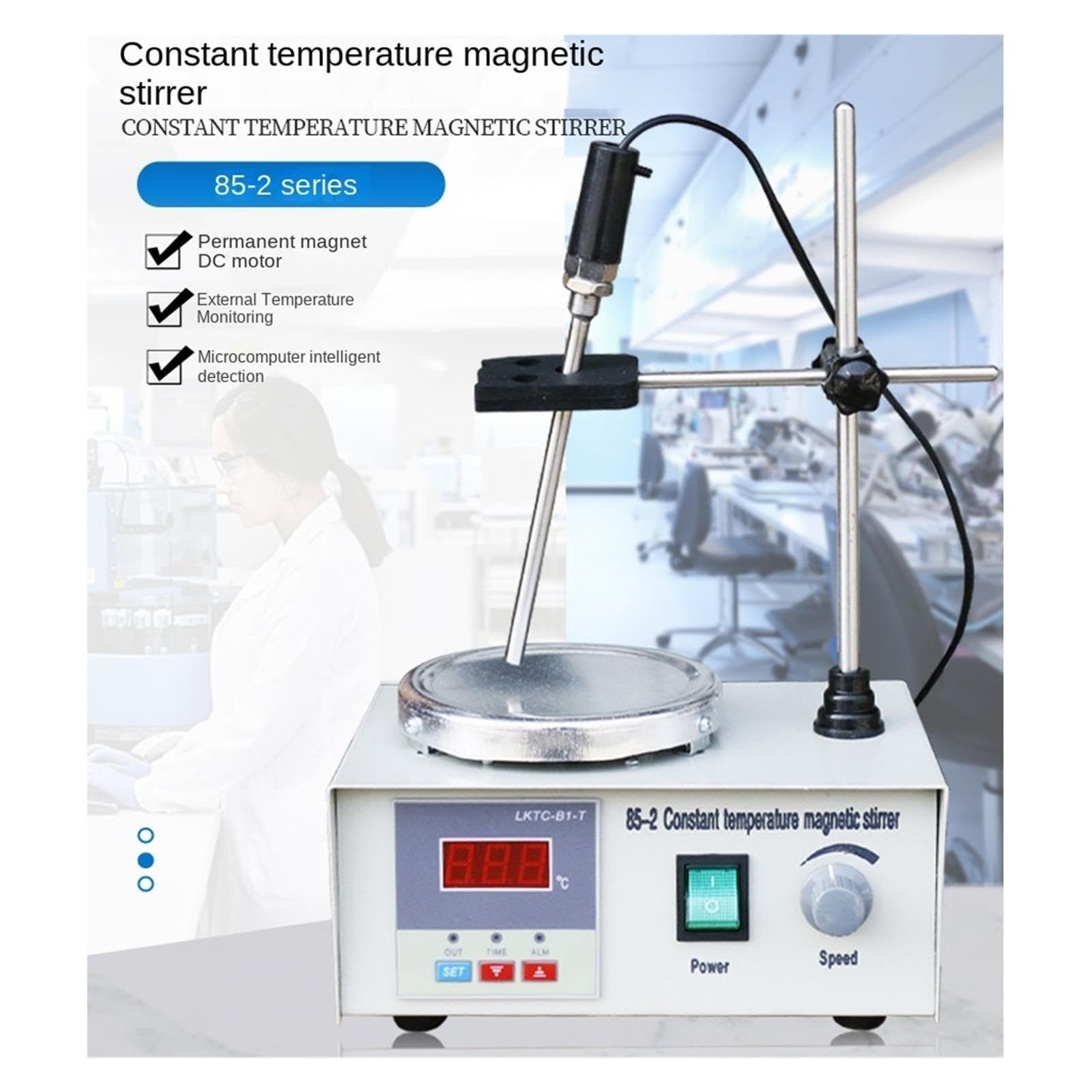 85-2 Laboratorio Agitatore Magnetico Piastra Riscaldante Display Digitale 2200 giri/min Zangola Regolabile Agitare Macchina Frullatore Agitatore da Laboratorio Per principianti fai da te