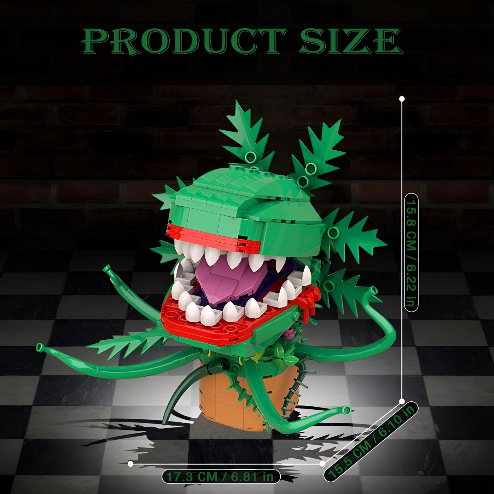 Audrey II Piranha Plant Flower Building Set, 303 PCS MOC Piranha Florid Little Shop of Horrors Building Kit - Image 2