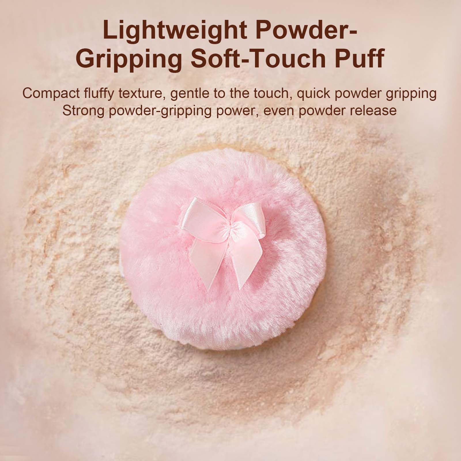 Powder Puff for Talcum Powder - 4 Pack 3.5 Inch Large Reusable Body Powder Puff, Pink, Beige, White, Green - Image 3