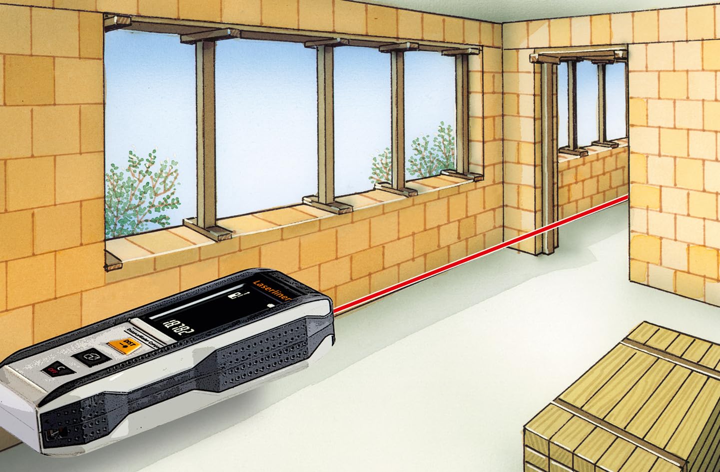 Laserliner Distanziometro laser fino a 30 m, DistanceMaster Compact 30, misura lunghezza/area/volume, misurazione continua, memoria 50 valori, custodia inclusa