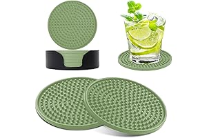 Sage Green Silicone Drink Coasters [8 Pack]