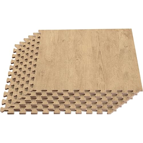 Forest Floor Farmhouse 3/8 Inch Thick Printed Foam Tiles, Premium Wood Grain Interlocking Foam Floor Mats, Anti-Fatigue Flooring – Stylish Flooring Solution