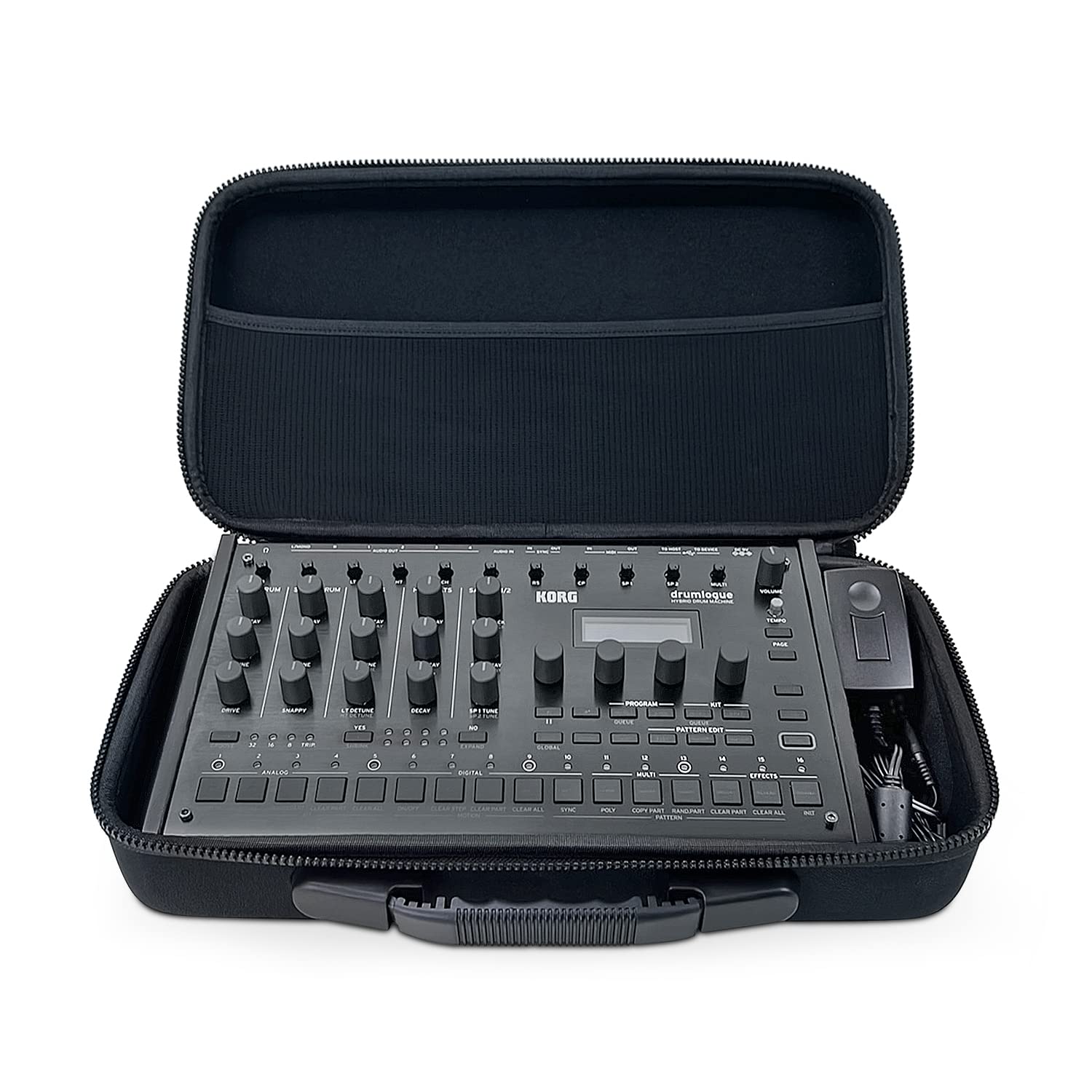 Analog Cases Pulse Case für Korg Drumlogue (Robuste, hochwertige Eva-Transporttasche, mit superweichem Samt-Innenfutter, für erstklassigen Schutz und stilvolles Design, Gewicht: 0,6 Kg), Schwarz