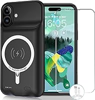 Vista 8 de Funda de carga inalámbrica con batería para iPhone XR, 10000 mAh de alta capacidad, portátil, recargable, funda protectora de carga inalámbrica