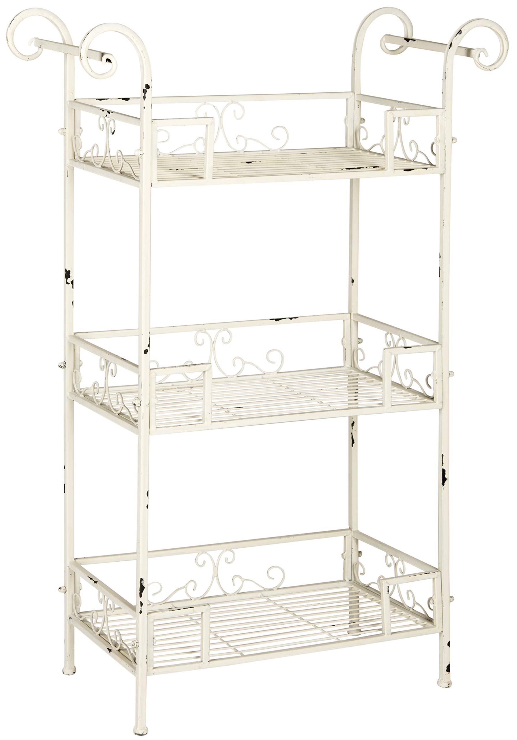 レア　ヴィンテージ　レードルラック　ホワイトタイル　東欧ヴィンテージ Amazon.com: Safavieh Outdoor Collection Noreen Antique White 3