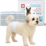 Mise à jour 2026 Elimedical Couches de chien jetables à feuilles rouges Homme50 Couches de chien mâle pour incontinence, marquage, formation de pot.