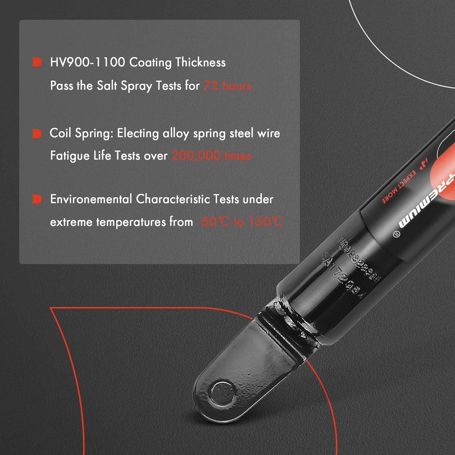 A-Premium Rear Pair (2) Complete Strut and Coil Spring Assembly Compatible with Honda Accord 2013 2014 2015 2016 2017, Driver and Passenger Side