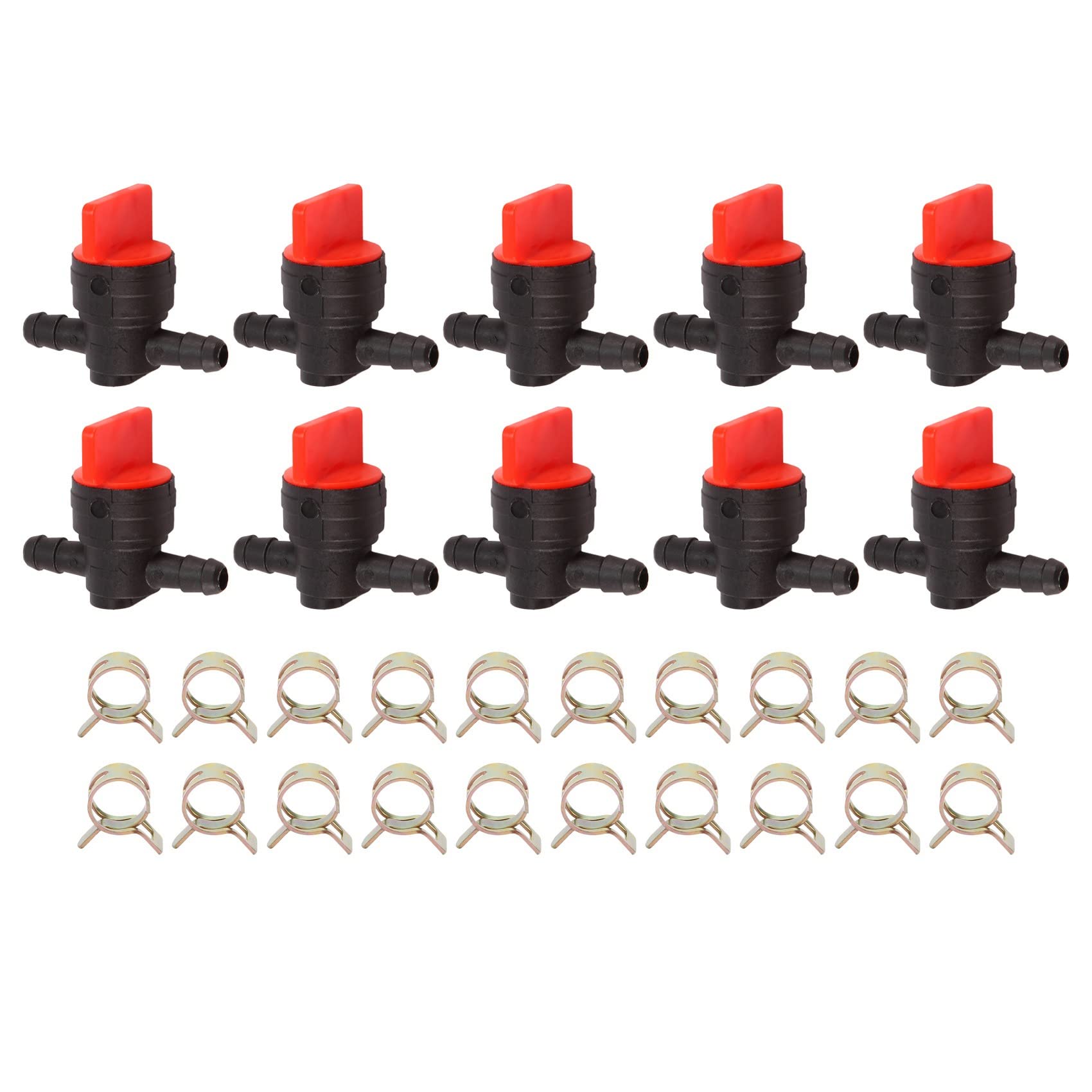 Sankaka 10PCS 494768 698183 Fuel Shut Off Valve with Clamp for 1/4 inch Line Toro Lawn Tractor
