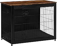 Vista 28 de DWANTON - Perrera con cojín, de madera, con puertas dobles, para interiores, XL, 43.3 pulgadas de largo, beige grisáceo