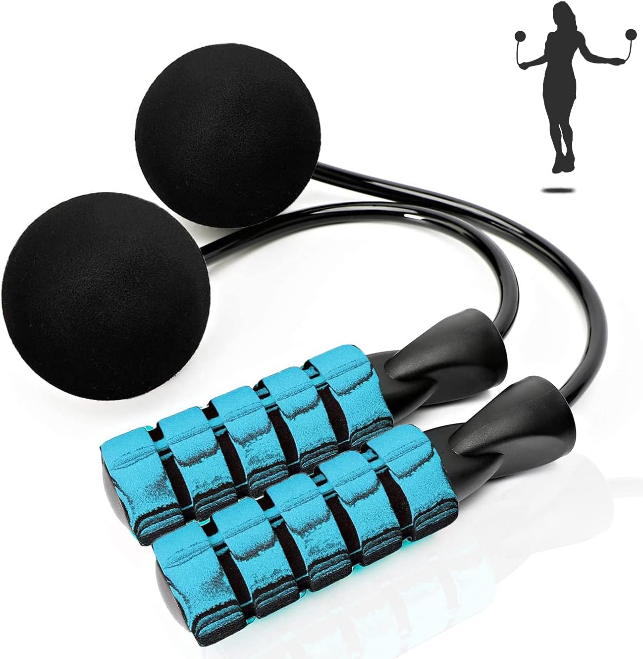 ILIENSA Ropeless Jump Rope, Cordless Jump Rope with Two Balls, Bod Rope