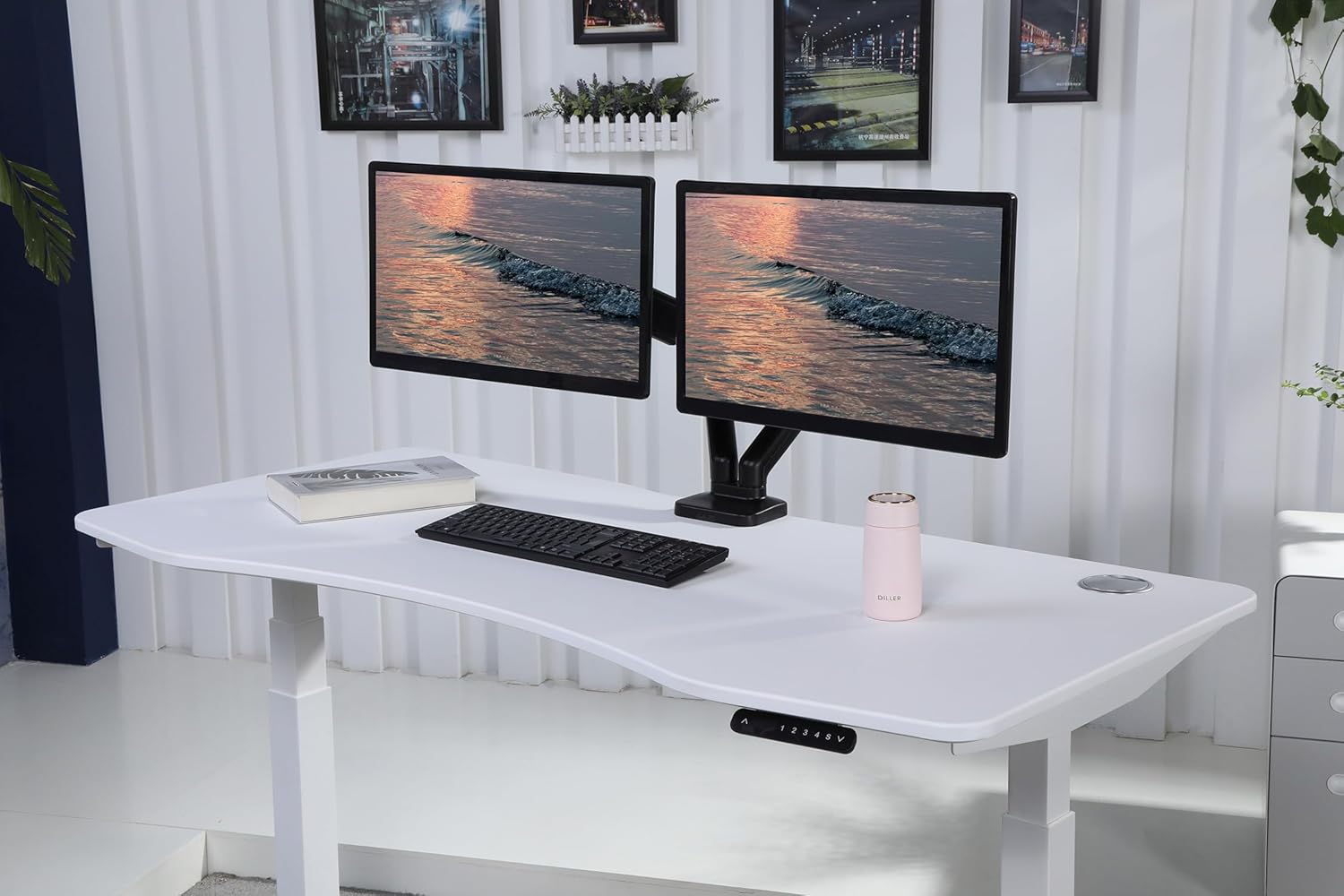 ApexDesk K Series 60 3 Stage with Dual Motor Electric Adjustable Standing Desk for Home and Office Width