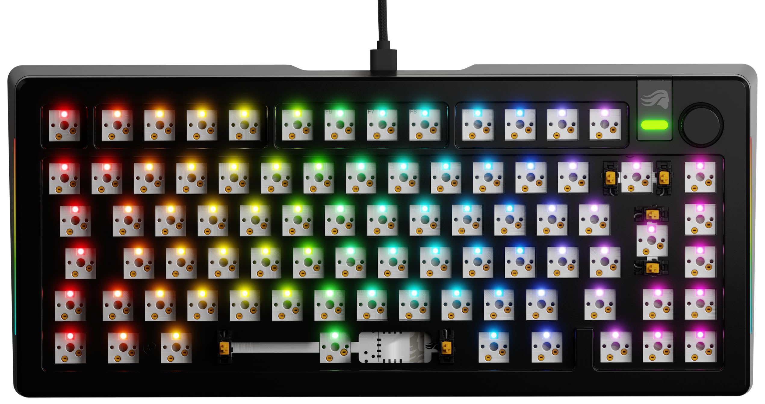 GLORIOUS GMMK 3 PRO 75% Barebones Anpassbares Tastatur-Kit, ISO Schwarz | Modulares Aluminiumgehäuse, Dichtungssystem, Hot-Swap für MX-Schalter, Aluminium-Schalterplatte, PC-Gamer & Bastler