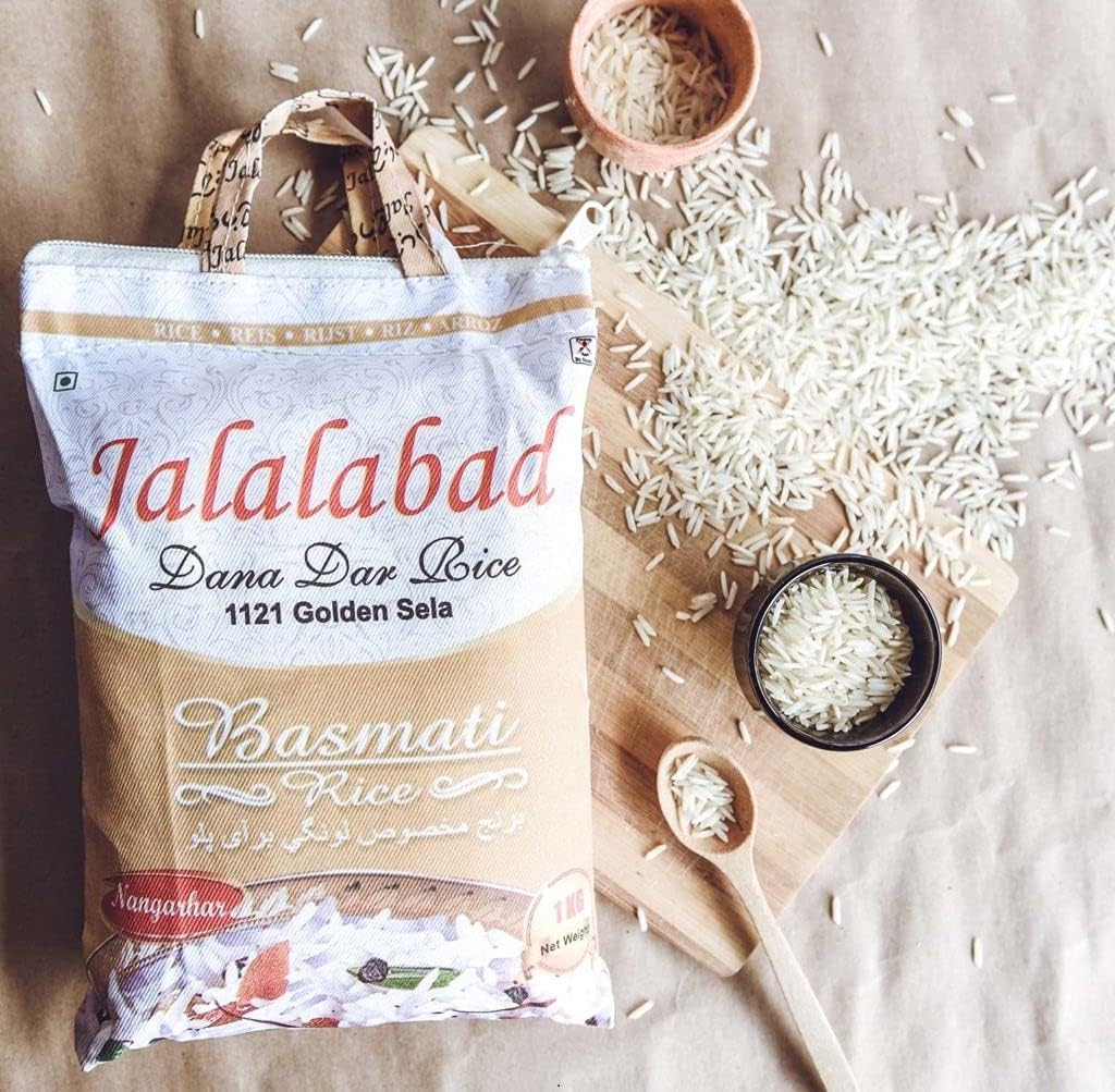 Riso Basmati Jalalabad Sela 2 x 10 KG - Chicco extra lungo e aromatico | Riso autentico indiano e pakistano profumato | Ideale per biryani, pilaf, curry e piatti con adesivi Kajal