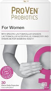 Pro-Ven Probiotics For Women 17.5 Billion CFU + Vitamin B6 Forumlated for Vaginial Flora Lactobacillus and Bifidus with Cranberry Capsules - 30 Day Supply (Packaging May Vary)