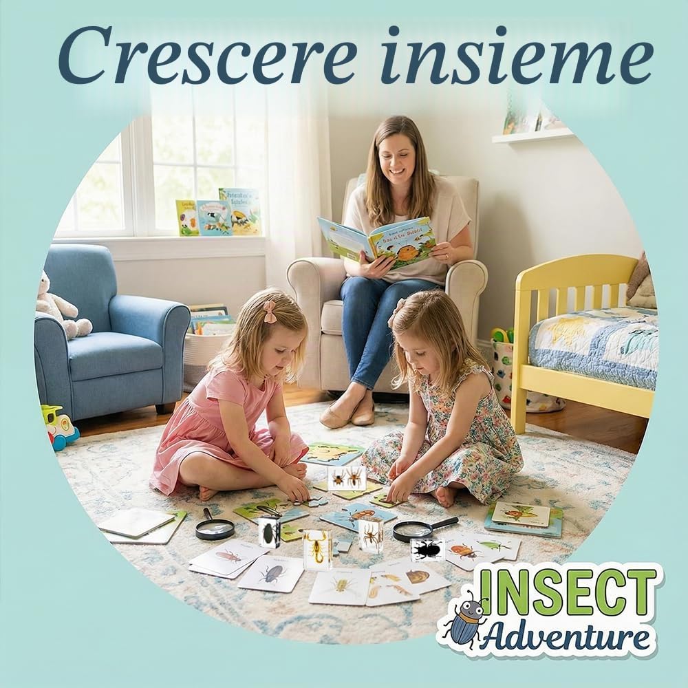 Collezione di Insetti in Resina, un gioco educativo di esemplari di insetti per bambini, perfetto per la scuola materna, le scienze in classe e le mostre domestiche (20 modelli di insetti)