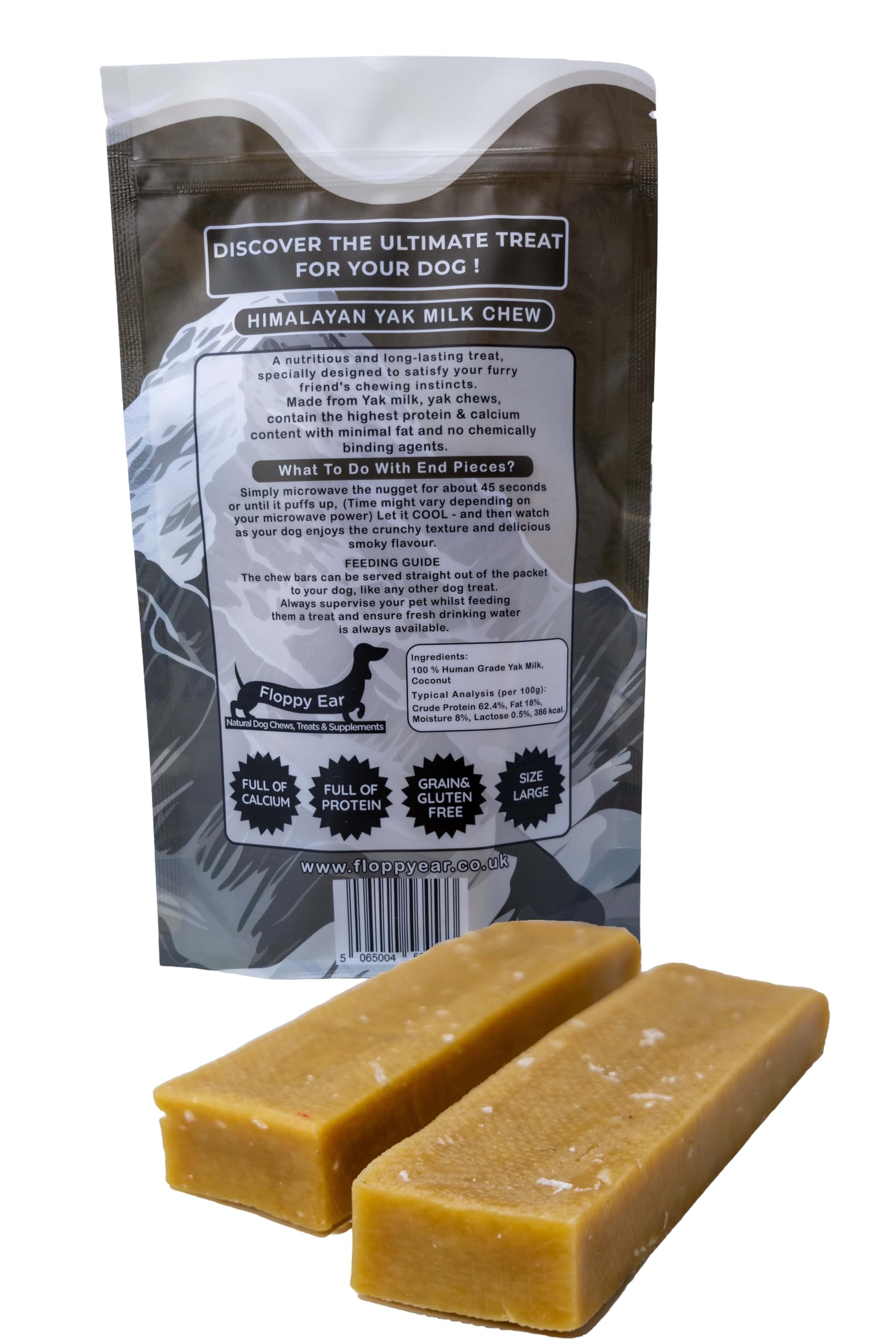 Himalayan Yak Dog Chews, Coconut Flavour, Yak Chews with Milk for Dogs Large (pack of 2) - Image 2