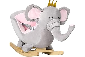 Qaba Baby Rocking Horse Elephant Rocking Chair for 1.5-3 Year Old