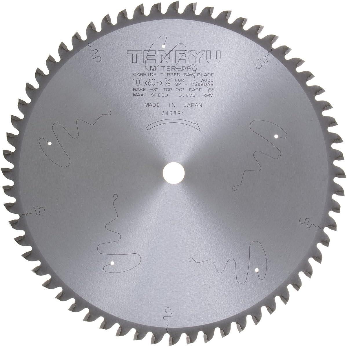 Tenryu MP-25560AB 10" Carbide Tipped Saw Blade ( 60 Tooth ATAFR Grind - 5/8" Arbor - 0.11 Kerf)