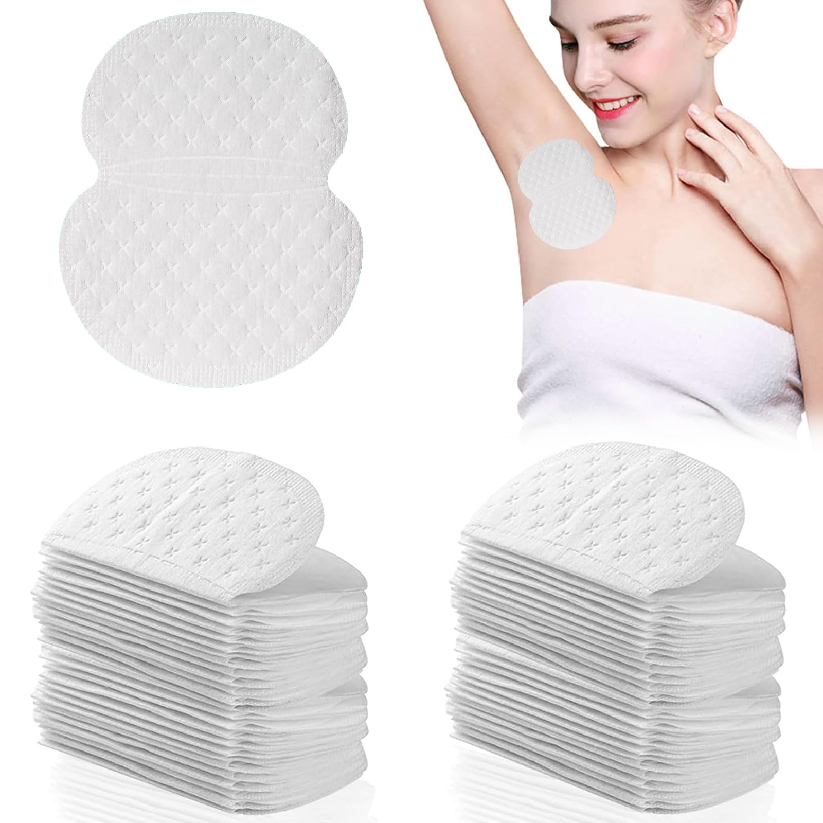 100 Piezas Parches Sudor Axilas, Almohadillas Absorción de Sudor, Protector para Axilas, Parches Antitranspirante, Absorbe el Sudor y los Olores para Mujeres y Hombres