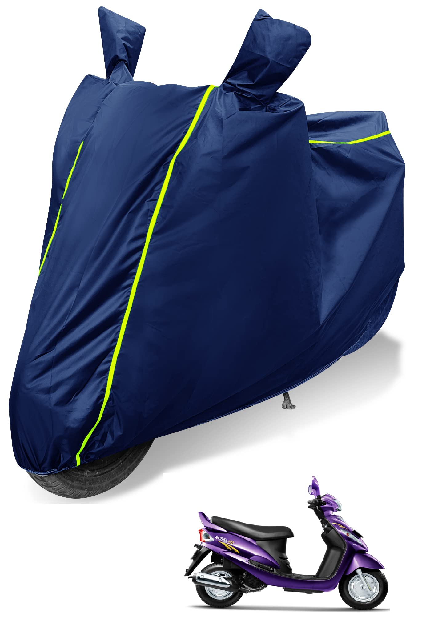 Auto Hub 100% Waterproof Bike Body Cover for Mahindra Rodeo RZ Coated, Dustproof UV Protection Custom Fit Bike Cover-(Blue)