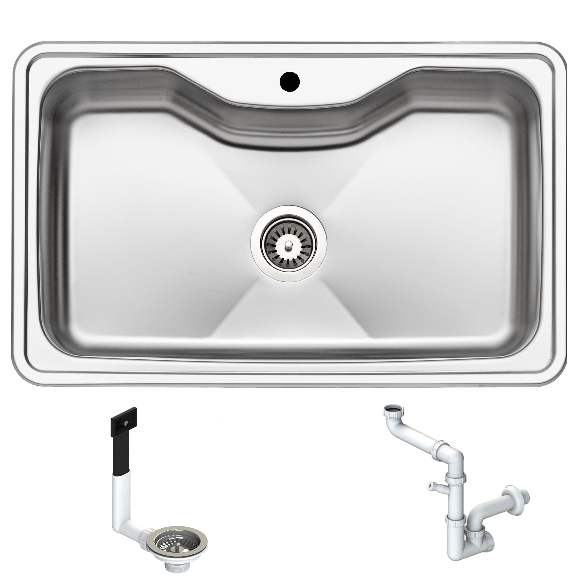 LK800VS ● Lavello Vascone Vasca Grande Incasso Cucina FHULLER LOGIKA Acciaio Spessore 7/10 Spazzolato 80 X 50 1 Vascone H 19,5 Foro Tops 78X48 Made in Italy Tutto lo spazio di cui avete bisogno,