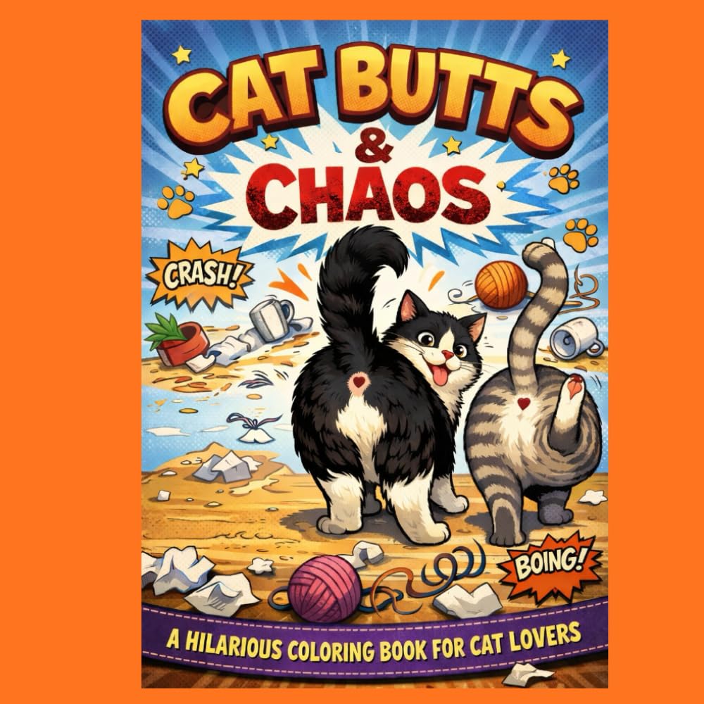 Cat Butts & Chaos: A Hilarious Coloring Book for Cat Lovers