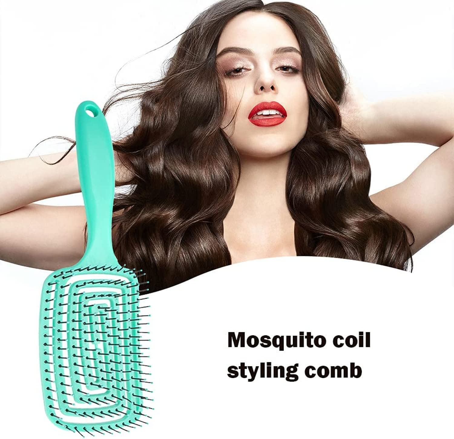 ARQIVO® Curved Vented Hair Brush – Professional Vented Paddle Brush for Faster Blow Drying & Detangling; Ideal for Wet, Dry, Curly, Thick, or Straight Hair (Green) 3