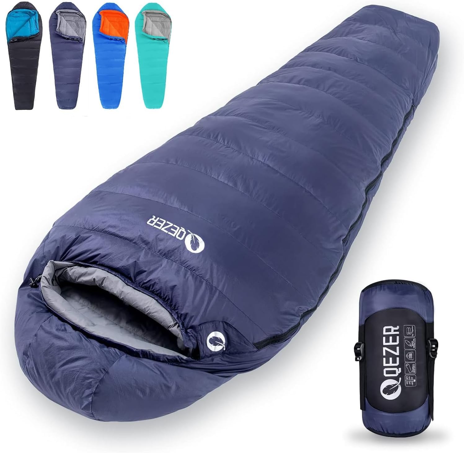 Down Sleeping Bag for Adults 0°F 10°F 15°F 20°F Backpacking Sleeping Bag for Cold Weather with Compression Sack