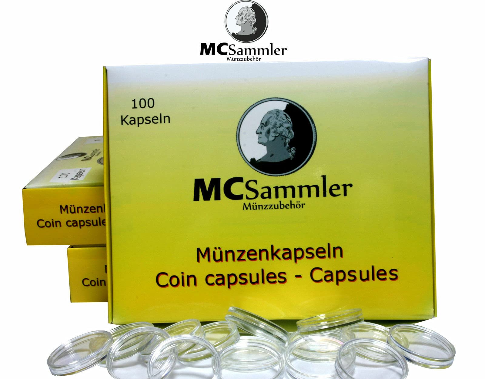 MC.Sammler Münzkapseln für 2 Euro Münzen Kapseln 26mm - 100 Stück - Sondermünzen Sammlermünzen Gedenkmünzen