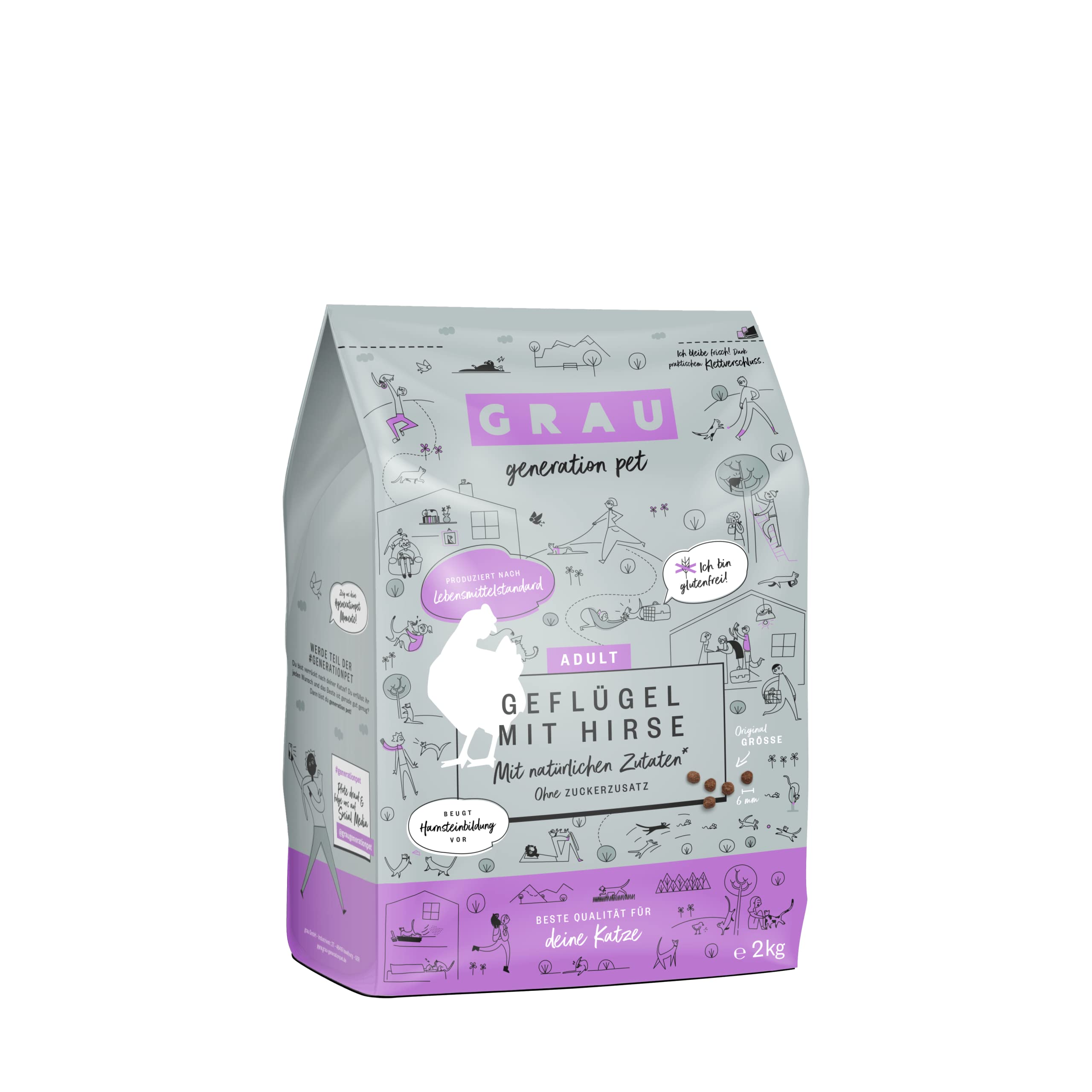GRAU - the original - Dry food for cats - Poultry with millet (1 x 2 kg)