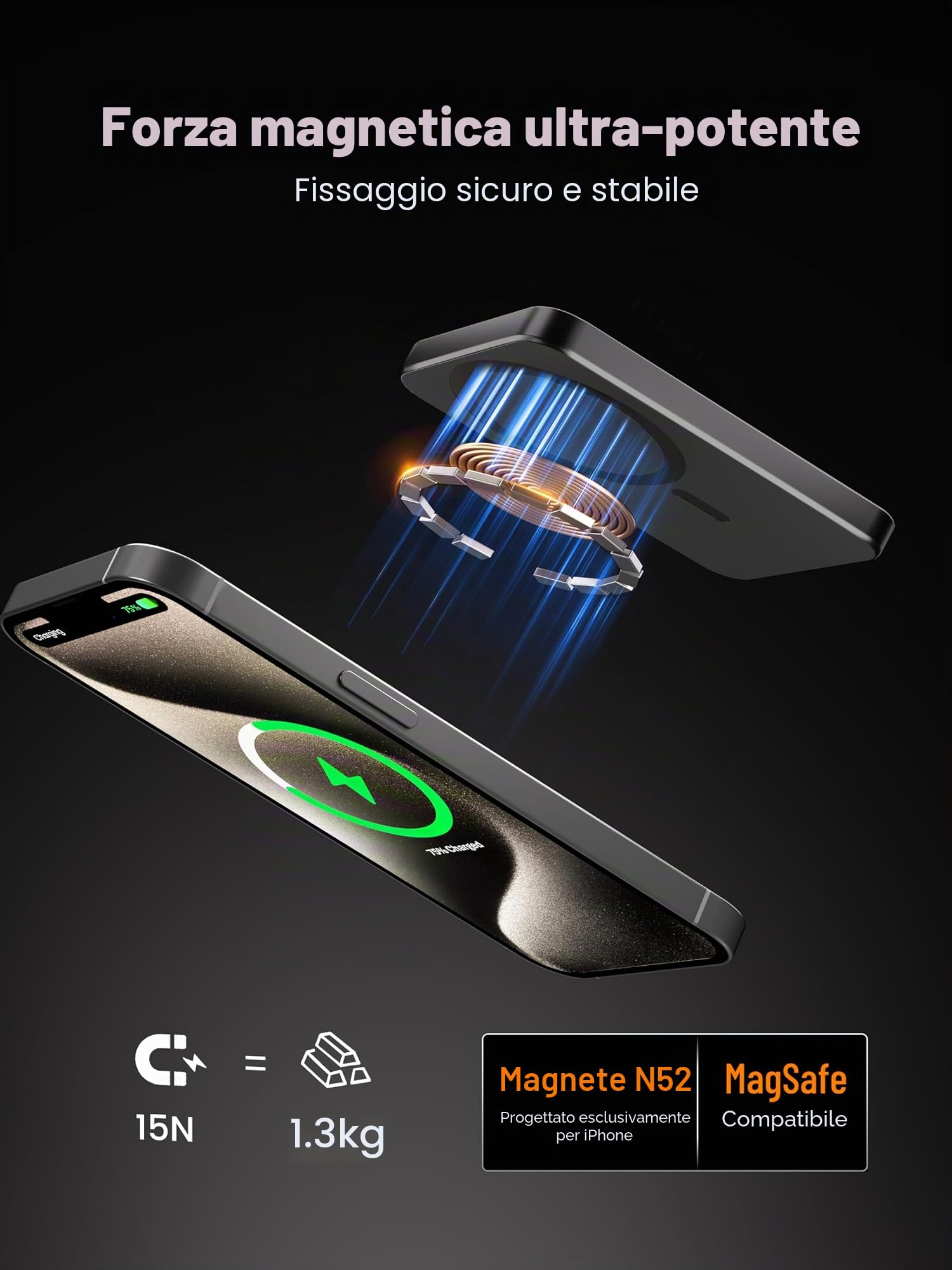 kstime Power bank magnetico, 5000 mAh, 8 mm, design in titanio ultra sottile, PD20W, caricabatterie wireless portatile con ingresso e uscita USB-C compatibile con iPhone 17/16/15/14/13/12 serie