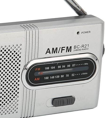 Miniatura 9 de Radio AM FM portátil con conector para auriculares, radio de transistor de bolsillo portátil de larga duración con altavoz de 5 W, para el hogar al