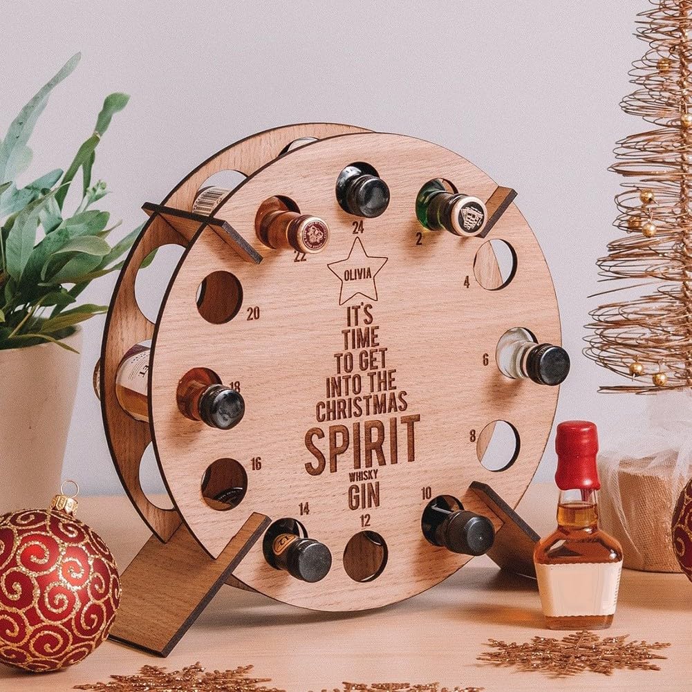 Wooden Wine Advent Calendar Christmas Tree Bottle Holder DIY