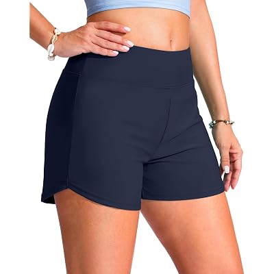 G Gradual Women's 4" Swim Board Shorts High Waisted Tummy Control Swimsuit Bathing Suit Bottoms for Women with Liner Pocket