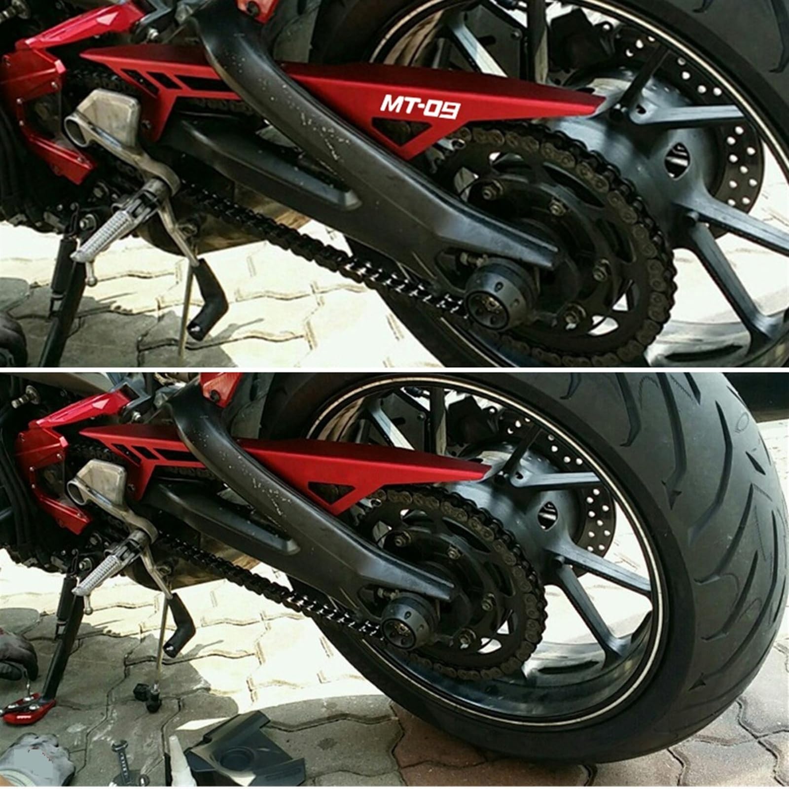 Générique Couvercle de Protection de Courroie de chaîne CNC for Moto Compatible avec Yamaha MT 09 MT09 MT-09 Tracer 2013 2014 2015 2016 2017 2018 2019 2020 2021