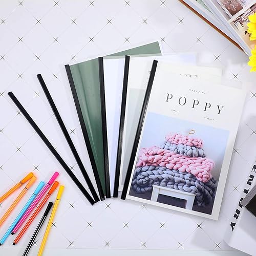 Miniatura 4 de Outus 30 barras de encuadernación con agarre deslizante para portada de informes de oficina, tamaño A4, capacidad de 30 hojas, 12 pulgadas (negro)