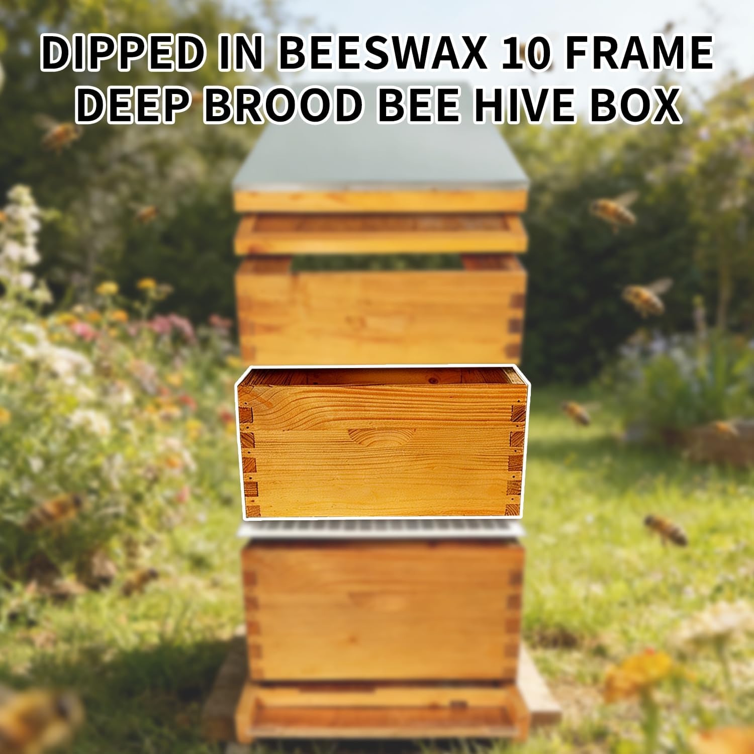 2 Pack Beehive Deep Brood Box 10 Frame Langstroth Deep Brood Bee Hive Box Beekeeping Supplies