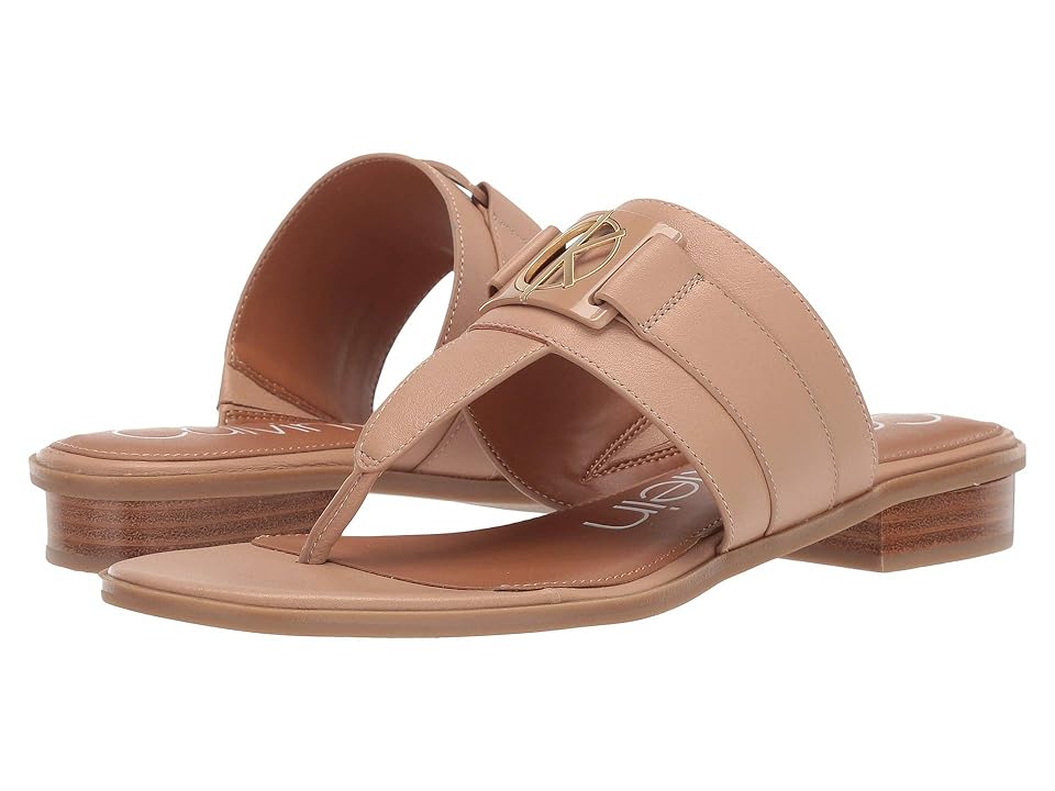 

Calvin Klein Farley (Desert Sand Soft Nappa Shine) Women's Sandals, Beige