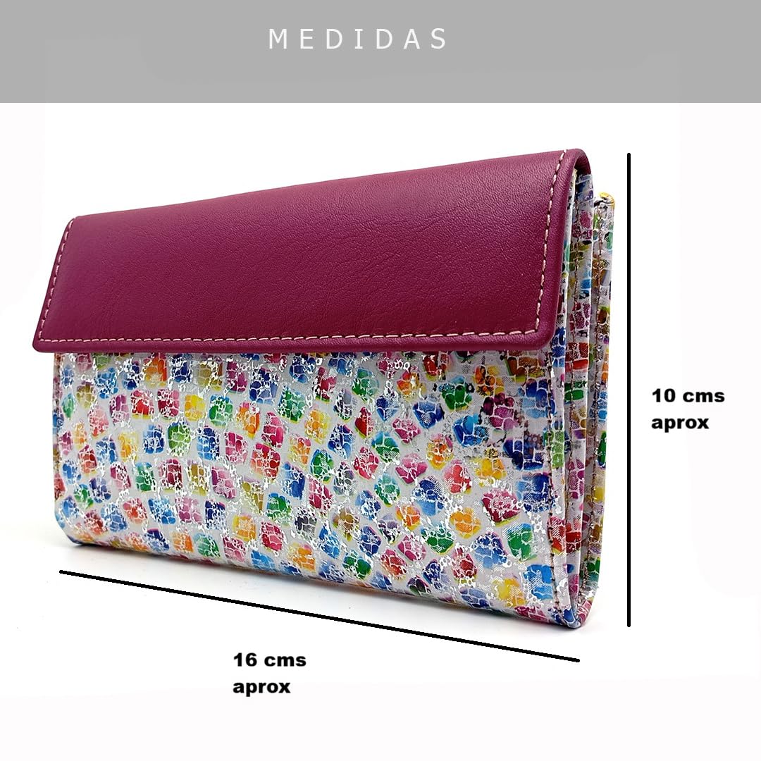 Cartera de Mujer en Piel Grande - Hecho a Mano - RFID - 39716 Multi