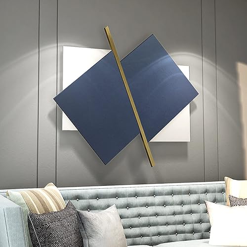 Miniatura 3 de ETULLE Arte de pared de metal, escultura geométrica 3D de pared, decoración de pared de metal, decoración de la oficina del hogar, dormitorio, sala