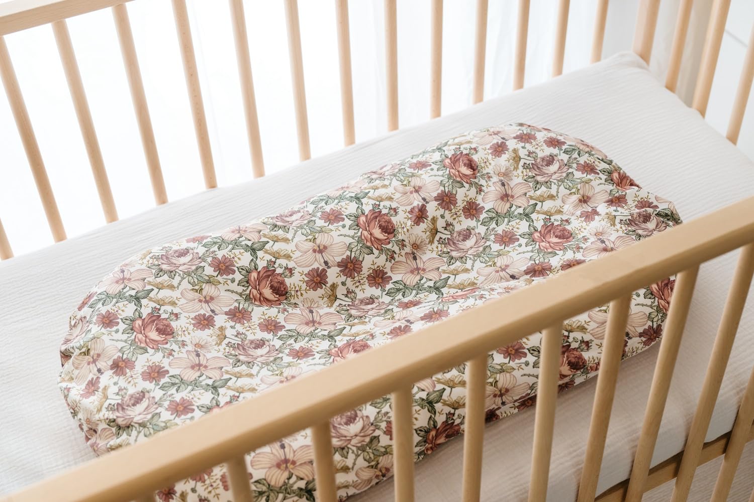 Little Jump 2 Pack Western Wild Flowers Baby Lounger Cover Soft Cotton Slipcover Fits Newborn Lounger for Baby Boys and Girls Infant Lounger Cover(2 Pack Vintage Floral)