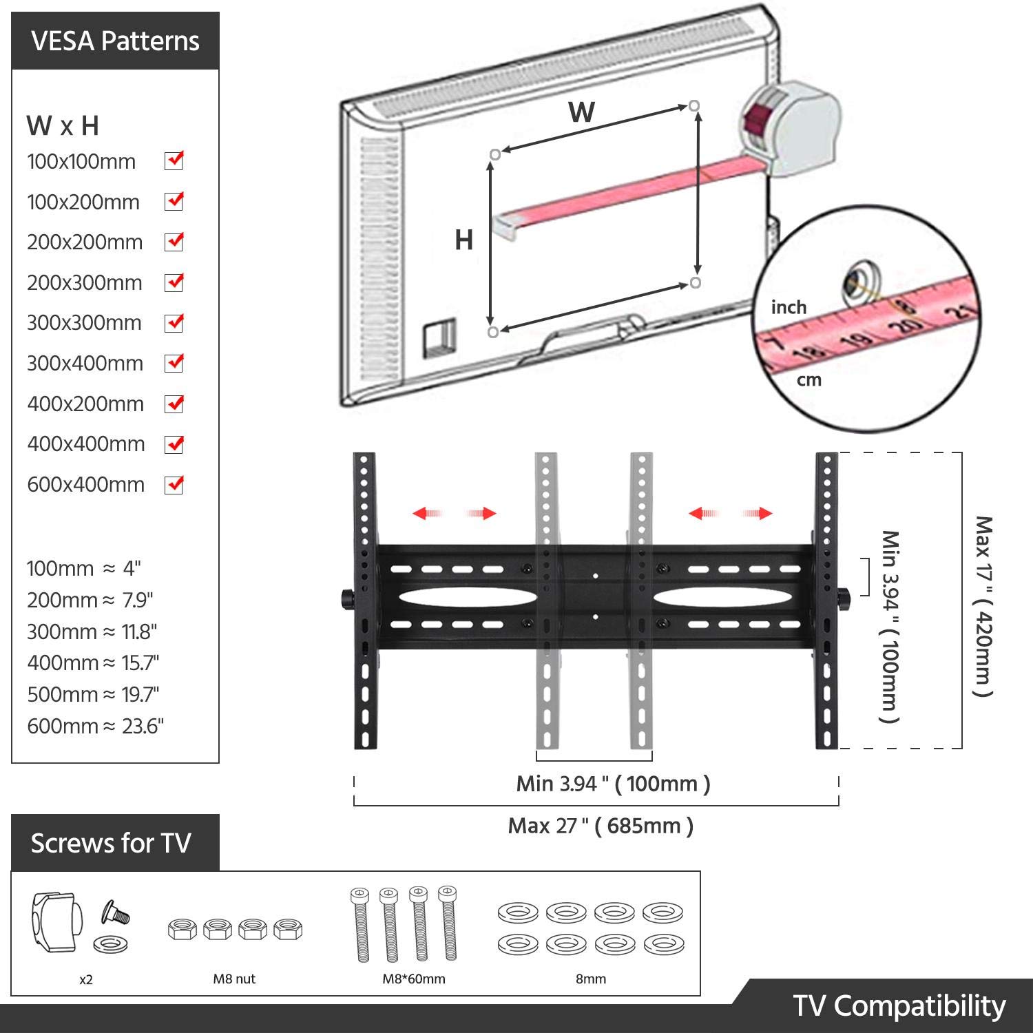 Yaheetech 32 to 75 Inch Mobile TV Cart Universal Flat Screen Rolling TV