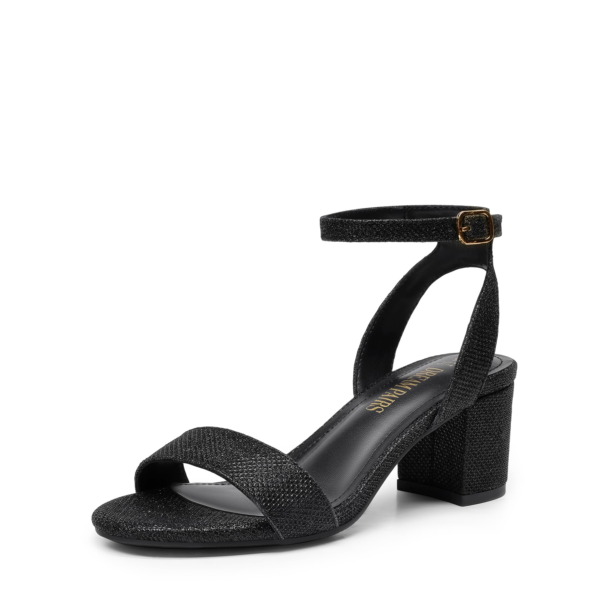 DREAM PAIRS Women's Open Toe Ankle Strap Low Block Chunky Heels Sandals Party Dress Pumps Shoes