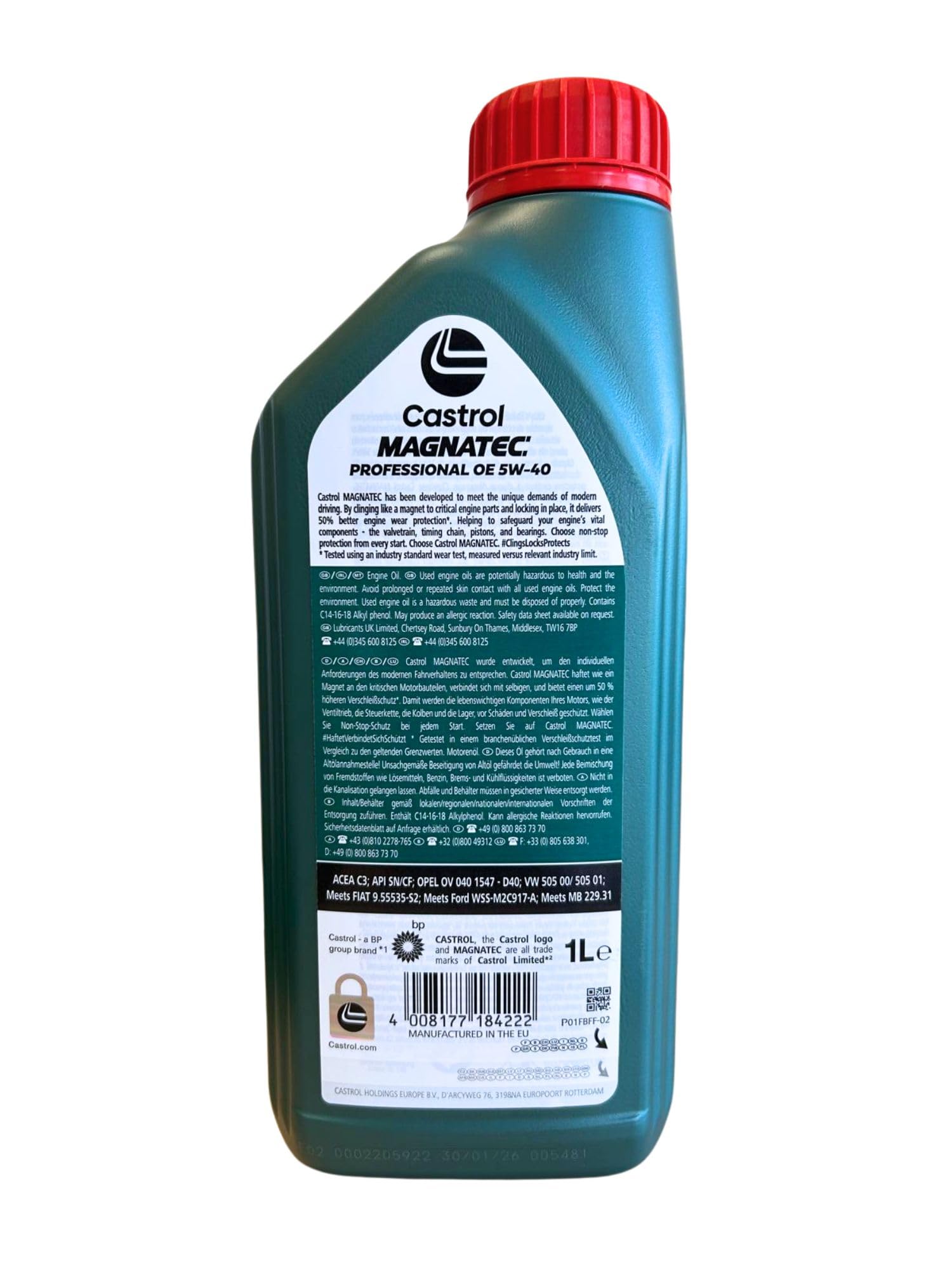 Castrol Magnatec Professional OE 5W40 - Olio per Auto, Lubrificante 5W-40 3 litri | Lubrificante 5W-40 3 litri
