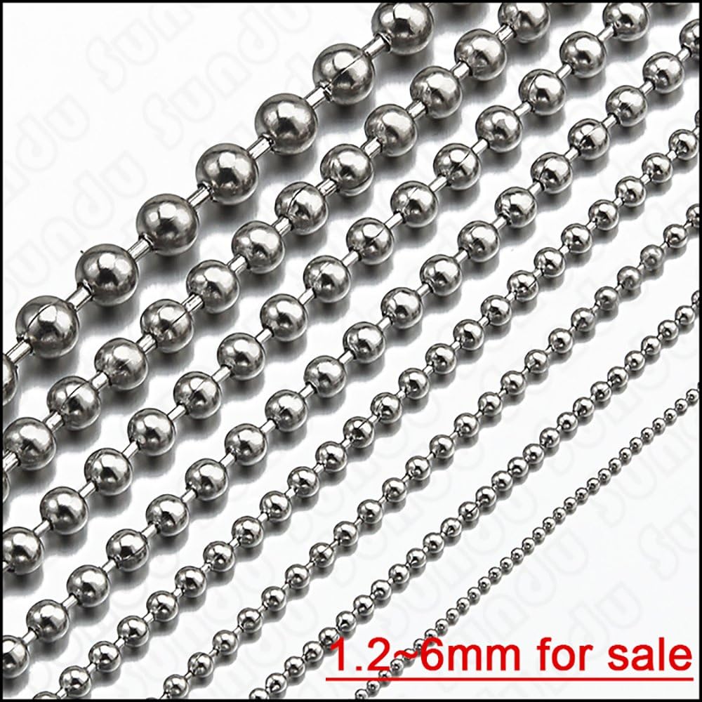 SUNDU 6.0mm Stainless Steel Ball Chains with Connector