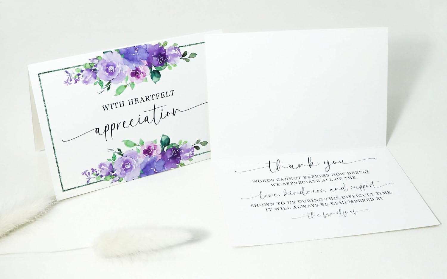 Funeral Thank You Cards with Envelopes Message Inside 4×6 Inches 48 Pack, Sympathy Thank You Cards for Funeral Bereavement - Image 2