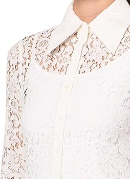 Amazon.com: Ronny Kobo Women's Hana Long Sleeve Lace Button Down Top, White,  X-Small : Clothing, Shoes & Jewelry