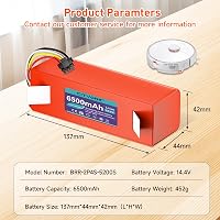 CITYORK Li-ion Pótakkumulátor Roborock S7 S6 S5 S50 Max/MaxV/Ultra és Xiaomi Robotporszívókhoz - 6500 mAh Nagykapacitású Akkumulátor Q5 Q7 M 2